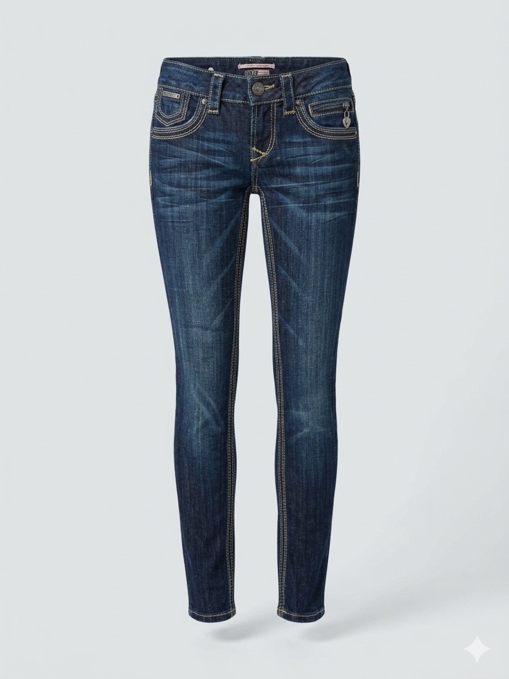 1000. Be Rock for Express Dark Wash Skinny Jeans Contrast Stitching Size 0
